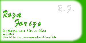 roza forizs business card