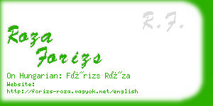 roza forizs business card